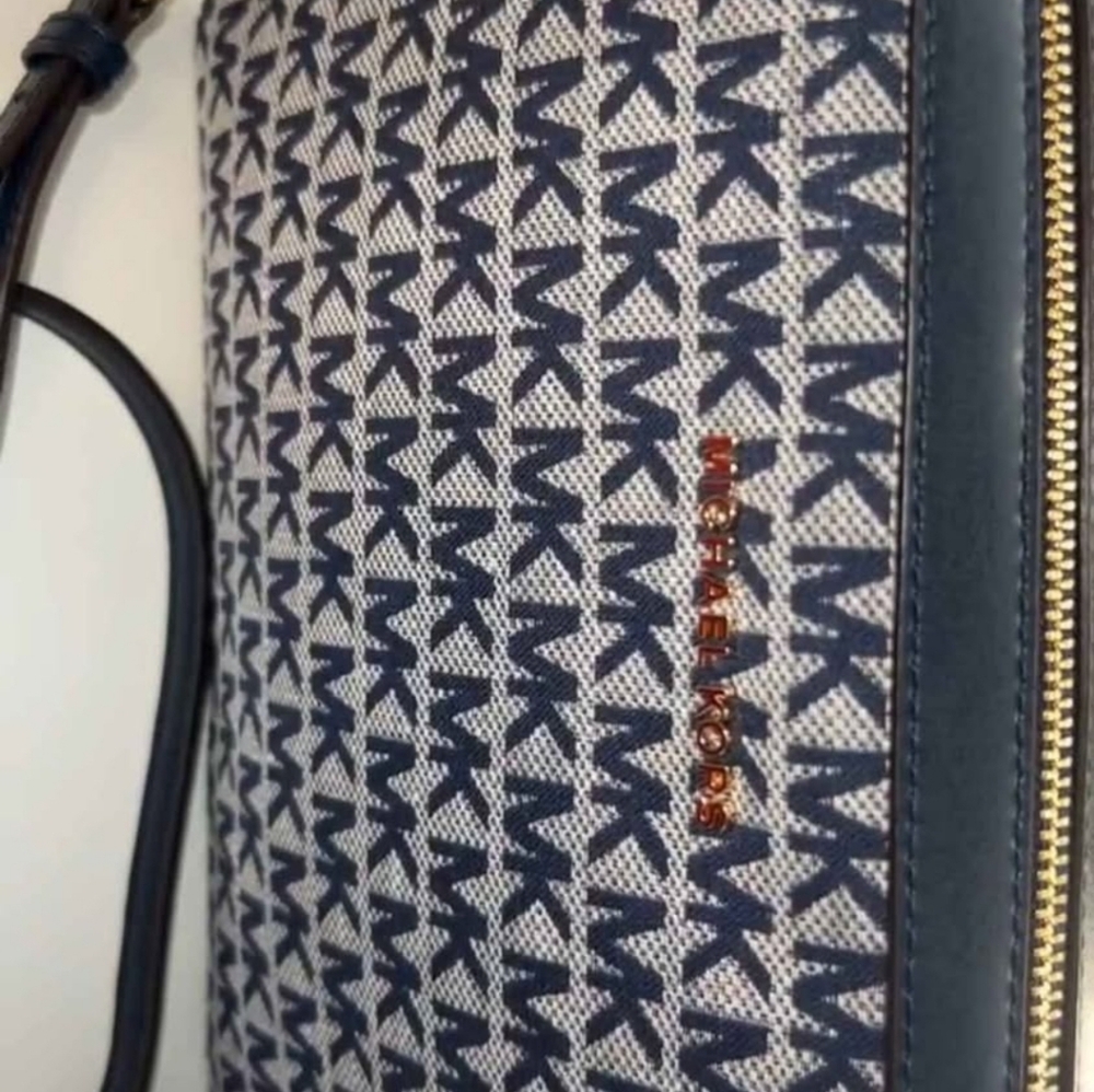 Michael Kors Navy and Gray Crossbody